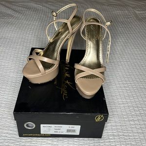 Johnathan Kayne Nacona Taupe Platform Heels 6.5